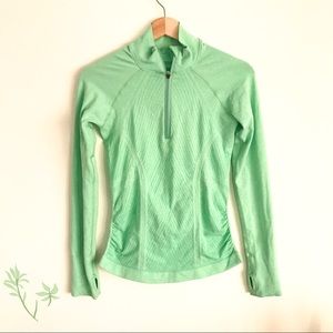 Athleta Half Zip fastest Track Green